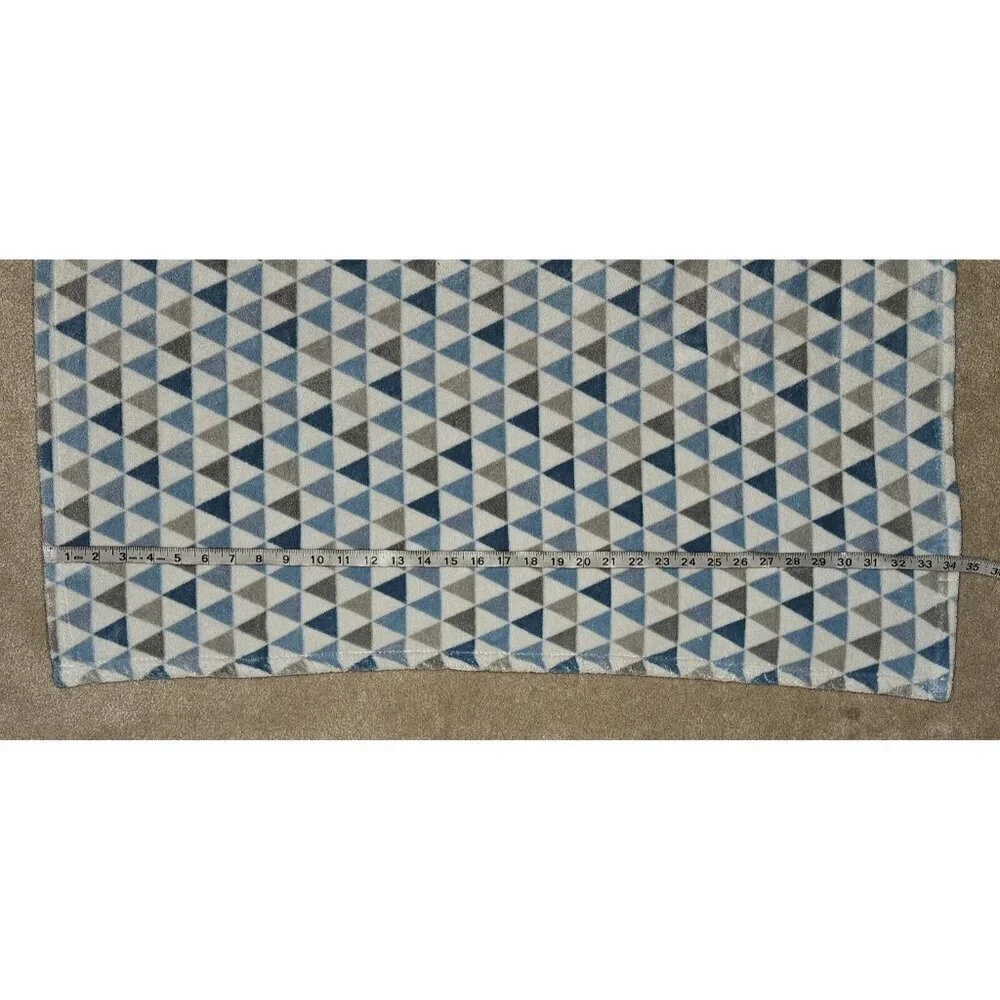 RN 119741 Aqua Blue Gray White Triangles Fleece Baby Blanket Lovey Geometric
